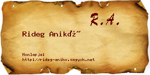 Rideg Anikó névjegykártya